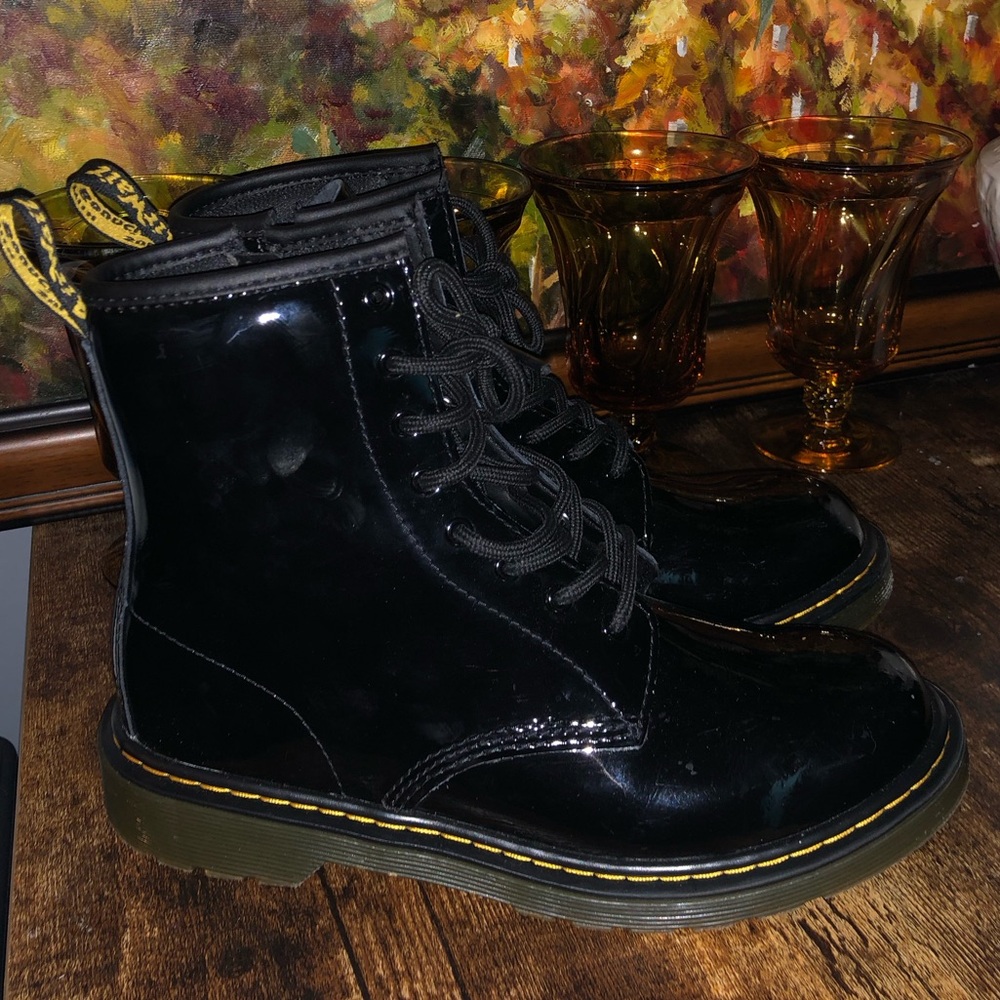 Dr. Martens / 1460 Airware GLOSSY•BLACK mid boots SIZE:L6 M5